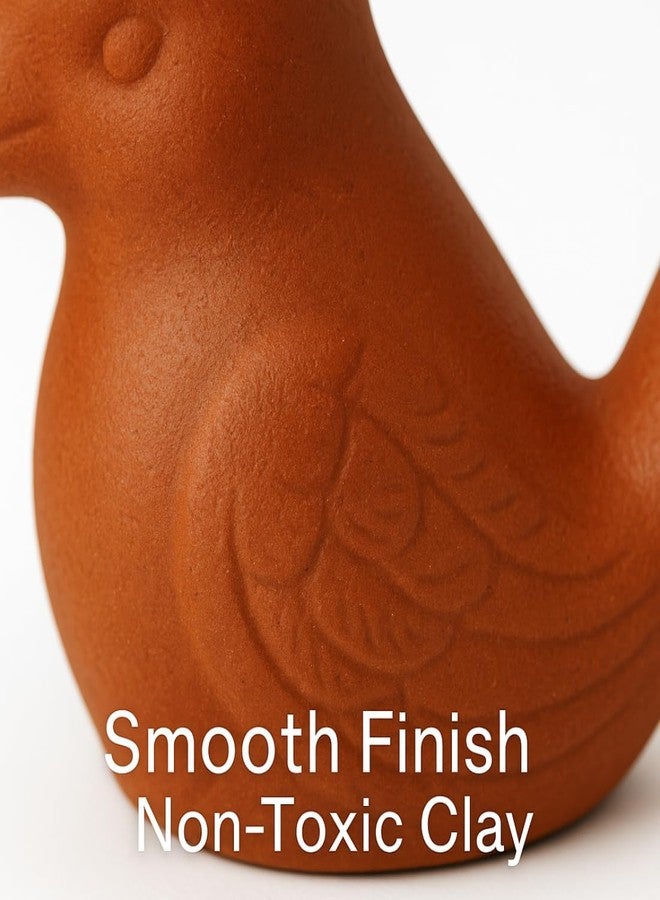 JETHIYA Terracotta Bird Water Whistle Toy | Pack of 4 | Handcrafted Traditional Indian Clay Musical Toy for Kids | Eco-Friendly, Non-Toxic & Handmade Gift - Image 2